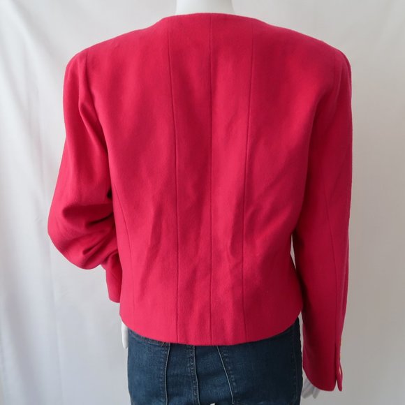 Carlisle Pink Wool Cashmere Cropped Blazer - Picture 3 of 12